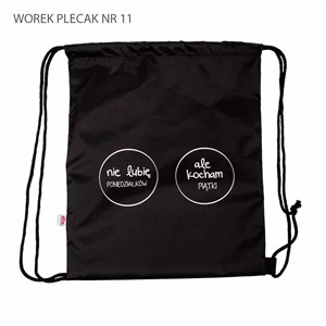 Obrazek Worek plecak Nie lubię poniedziałków