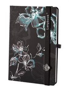 Picture of Notes A5 Lanybook Sparkling Flowers w linie czarno-zielony