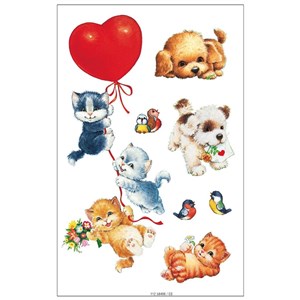 Obrazek Naklejki A ozdobne Słodkie kotki/pieski