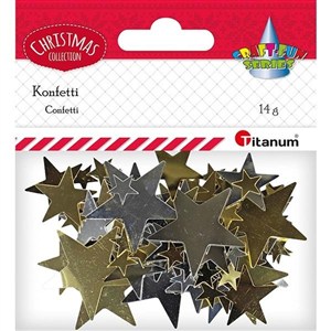 Obrazek Konfetti Gwiazdki 14g złote, srebrne