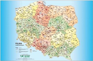 Picture of Polska mapa kodów pocztowych. Podkladka na biurko