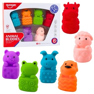 Picture of Gumowe miękkie klocki zwierzątka 6el.