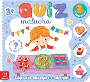 Picture of Quiz malucha. Książeczka edukacyjna z naklejkami z kaczuszką 3+