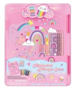 Obrazek Teczka z klipsem + kredki Tęcza