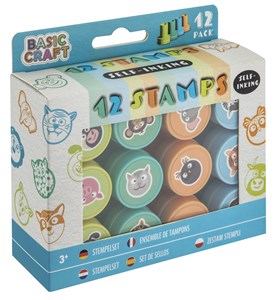 Obrazek Zestaw 12 pieczątek samotuszujących, NIEBIESKIE