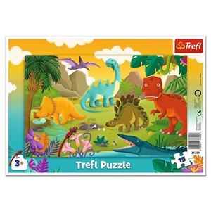 Picture of Puzzle 15 ramkowe Dinozaury 31359