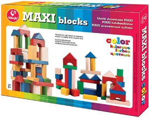 Obrazek Klocki drewniane maxi kolorowe 53 elementy