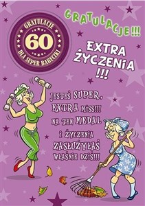 Obrazek Karnet Party naklejany B6+koperta Urodziny 60 wz03