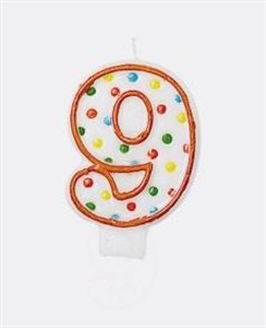 Picture of Świeczka cyferka 9 kropki 7,6cm