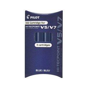 Picture of Naboje do cienkopisu Pilot V5 Hi-Tecpoint Cardige System 3 szt. niebieskie (IC-50-V5-L)