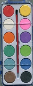 Obrazek Farby akwarelowe szkolne 12 kolorów
