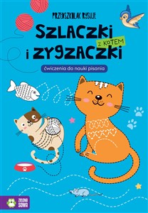 Obrazek Przedszkolak rysuje Szlaczki i zygzaczki z kotem