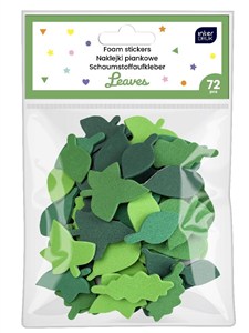 Obrazek Naklejki piankowe samoprzylepne Leaves 72szt