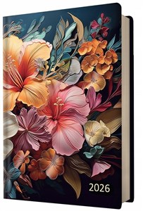 Picture of Kalendarz 2026 A5 dzienny z gumką kwiaty