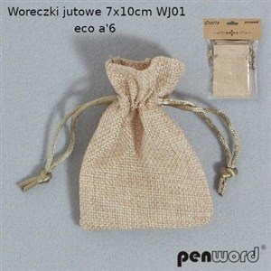 Obrazek Woreczki jutowe naturalne 7x10cm 6szt