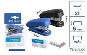 Obrazek Zszywacz mini + zszywki 24/6 MIX