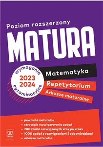 Picture of Nowe Repetytorium 2023 matematyka arkusze maturalne z zadaniami zakres rozszerzony