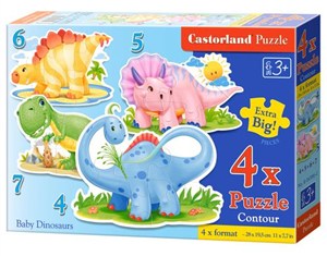 Picture of 4x1 Puzzle Konturowe Baby Dinosaurs