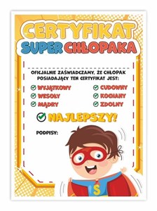 Picture of Dyplom A4 Super Chłopaka 02 5szt