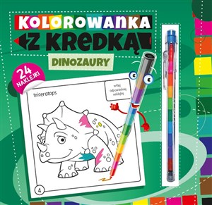 Obrazek Kolorowanka z kredką Dinozaury