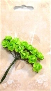 Obrazek Różyczki papierowe 12szt jasnozielone