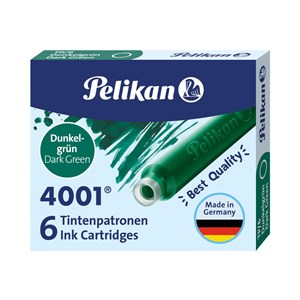 Picture of Naboje krótkie Pelikan 4001 TP/6 ciemnozielone 6 sztuk