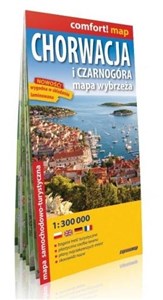 Obrazek Chorwacja i Czarnogóra. Mapa wybrzeża; laminowana mapa samochodowo-turystyczna 1:300 000