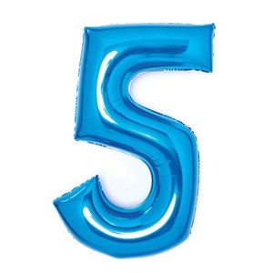 Obrazek Balon foliowy cyfra 5 niebieska 52x66cm