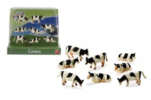 Obrazek Krowy 1:87 czarno białe 8szt