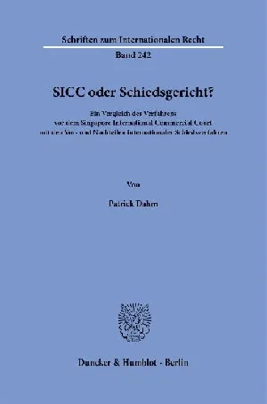 Picture of DAHM, P: SICC ODER SCHIEDSGERICHT?