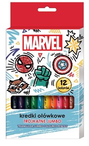 Obrazek Kredki ołówkowe trójkątne jumbo Avengers 12 kol
