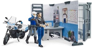 Obrazek Komenda policji z figurkami i motocyklem