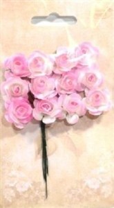 Obrazek Różyczki papierowe 12szt różowo-białe