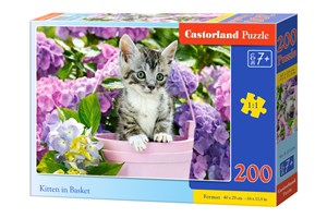 Picture of Puzzle 200 el. B-222209 Kitten in Baske B-222209