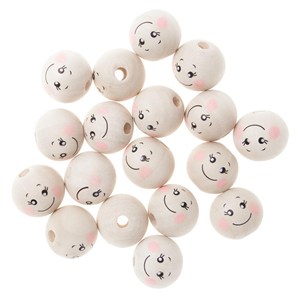 Obrazek Koraliki drewniane kulki buźki 2cm