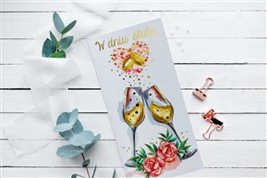 Obrazek Karnet ŚLUB DL KIELISZKI