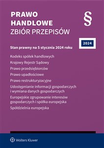 Obrazek Prawo handlowe Zbiór przepisów 2024 KSH, KRS, PP, PU, PR, ...