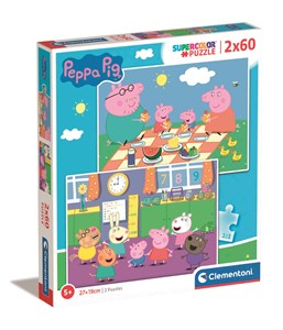 Obrazek Puzzle 2x60 super kolor Peppa Pig 24793