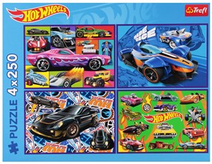 Picture of Puzzle 4x250 Wyścigowe auta Mattel Hot Wheels 13312