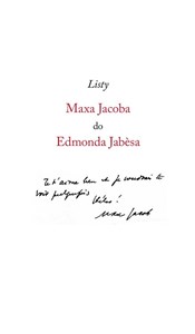 Picture of Listy Maxa Jacoba do Edmonda Jabesa