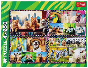 Picture of Puzzle 4x250 Zabawne zwierzaki TREFL