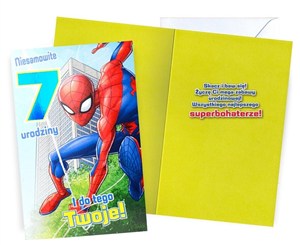Obrazek Karnet Urodziny 7 Spider-Man