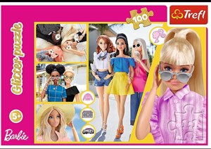 Obrazek Puzzle z brokatem Brokatowa Barbie 100