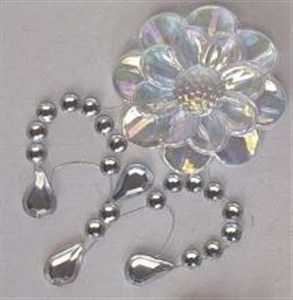 Picture of Kryształki samoprzylepne kwiaty 35x50mm 8szt