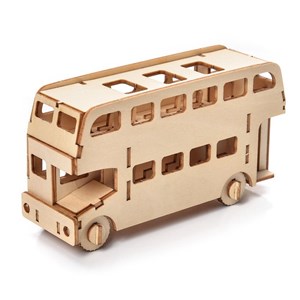 Obrazek Little Story Drewniane Puzzle Model 3D - Autobus D002 - Autobus