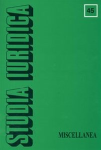 Obrazek Studia Iuridica Tom 45 Miscellanea