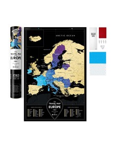 Picture of MAPA ZDRAPKA TRAVEL MAP BLACK EUROPE