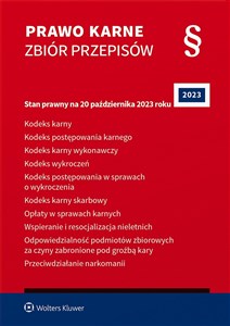 Picture of Prawo karne Zbiór przepisów KK. KPK. KKW. KW. Kodeks post. w sprawach o wykroczenia. KKS. Opłaty w sprawach karnych.