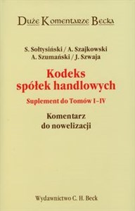 Picture of Kodeks spółek handlowych Suplement do tomów 1-4 Komentarz do nowelizacji
