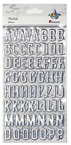 Picture of Naklejki wypukłe alfabat i cyfry srebrne 123szt
